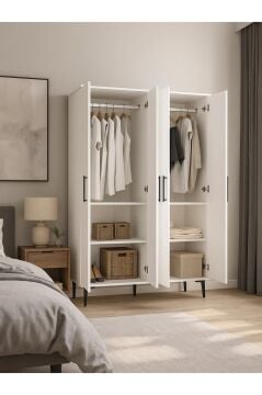 Dorpek Nuna 4 Kapaklı Gardırop – 180x120 cm Genç ve Yatak Odası Dolabı