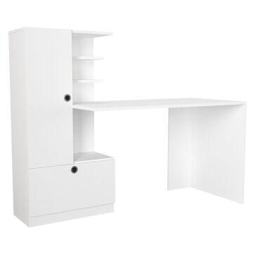 Domingos Kitaplıklı Çalışma Masası Beyaz