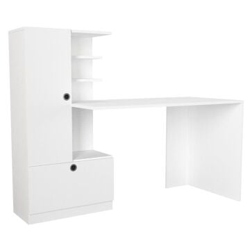 Domingos Kitaplıklı Çalışma Masası Beyaz