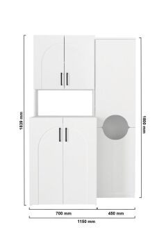 Dorpek Kalira Çamaşır Makinesi Dolabı & Verga Çok Amaçlı Dolap Beyaz