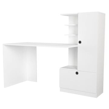 Merinos Kitaplıklı Çalışma Masası Beyaz