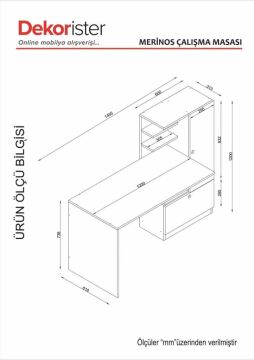 Merinos Kitaplıklı Çalışma Masası Beyaz-Ceviz