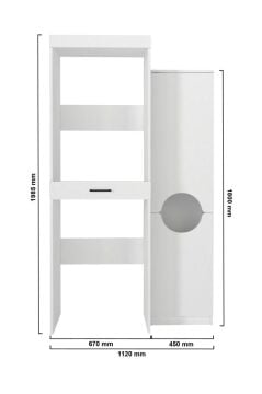 Dorpek Fika Çamaşır ve Kurutma Makinesi Dolabı & Verga Kirli Sepetli Çok Amaçlı Dolap Beyaz