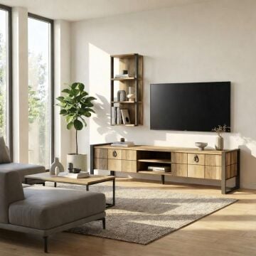 Lost Metal Tv Ünitesi Ceviz