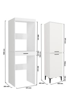 Dorpek Fika Çamaşır ve Kurutma Makinesi Dolabı & Singa Çok Amaçlı Dolap Beyaz
