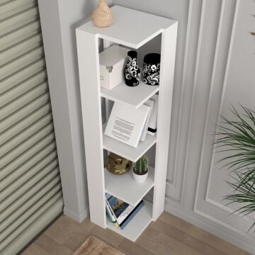 Venita Köşe Kitaplık Beyaz