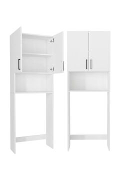 Dorpek Brillon Çamaşır Makinesi Dolabı – Banyo Dolabı & Çamaşır Odası Uyumlu Dolap, Çok Amaçlı Dolap Beyaz