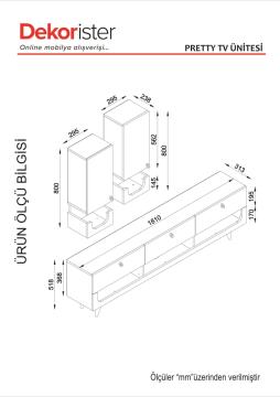Dekorister Exclusive Pretty Tv Ünitesi Beyaz-Ceviz