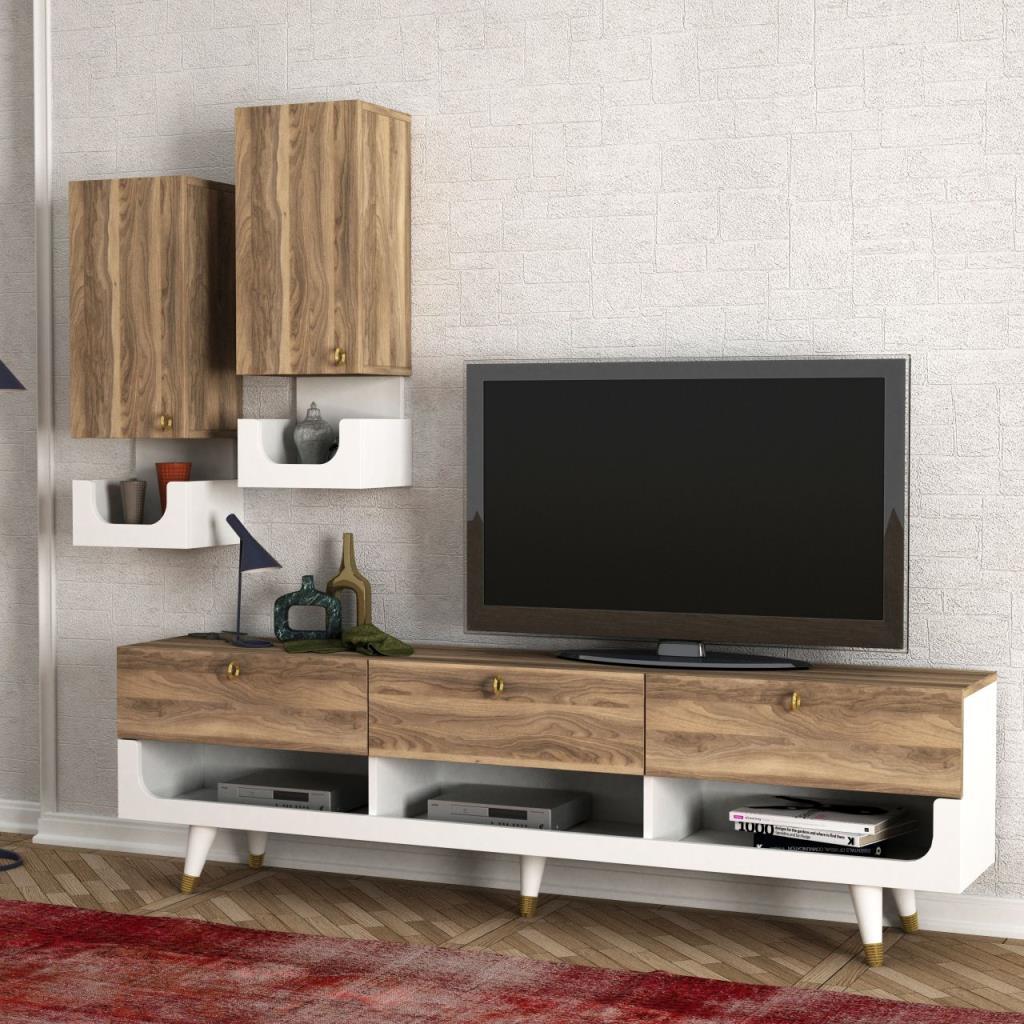 Dekorister Exclusive Pretty Tv Ünitesi Beyaz-Ceviz