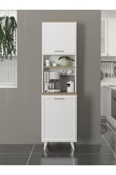 Potter 1 Kapaklı Mutfak Dolabı Kahve Köşesi Çok Amaçlı Dolap Beyaz - Rota 55 Cm