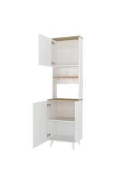 Potter 1 Kapaklı Mutfak Dolabı Kahve Köşesi Çok Amaçlı Dolap Beyaz - Rota 55 Cm