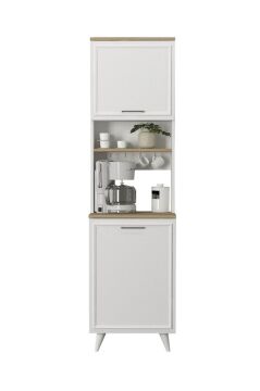 Potter 1 Kapaklı Mutfak Dolabı Kahve Köşesi Çok Amaçlı Dolap Beyaz - Rota 55 Cm
