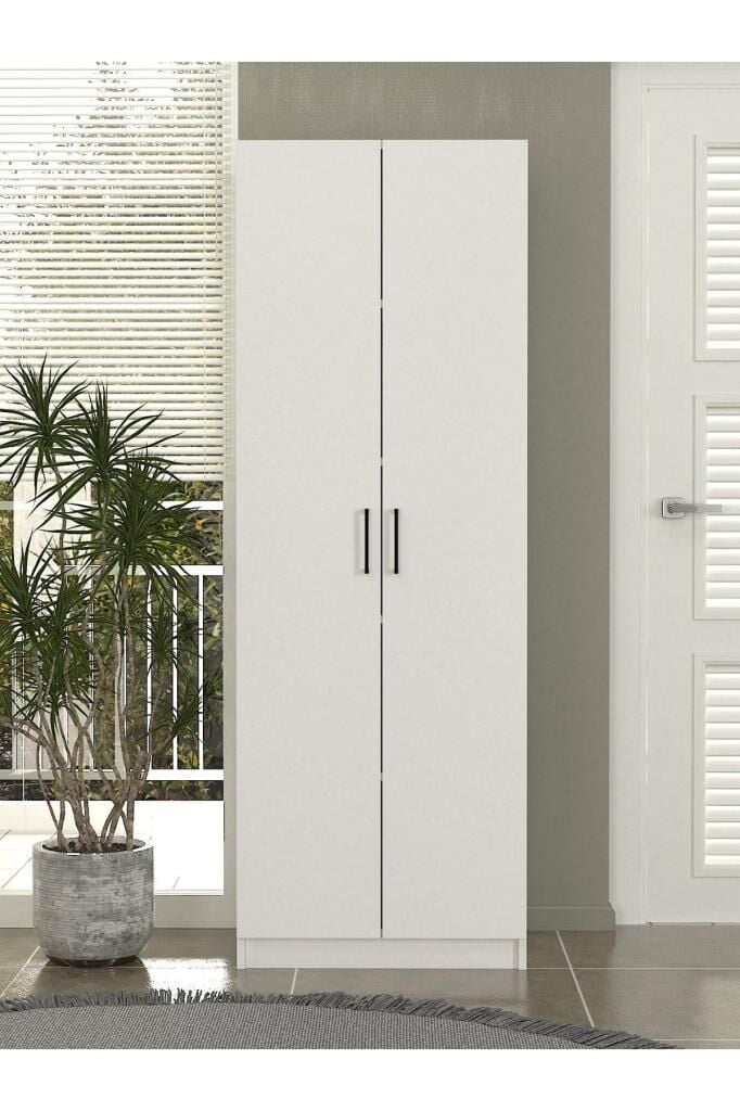 Tuco 2 Kapaklı 5 Raflı Mutfak Dolabı Çok Amaçlı Dolap Kiler Dolabı Beyaz