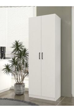 Tuco 2 Kapaklı 5 Raflı Mutfak Dolabı Çok Amaçlı Dolap Kiler Dolabı Beyaz