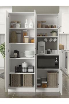 Tuco 1 Kapakli Mutfak Dolabı & Tuco 2 Kapaklı 5 Rafli Çok Amaçlı Dolap Kiler Dolabı Beyaz