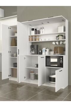 Tuco 3 Kapakli Mutfak Dolabı & Tuco 2 Kapaklı 5 Rafli Çok Amaçlı Dolap Kahve Köşesi Beyaz