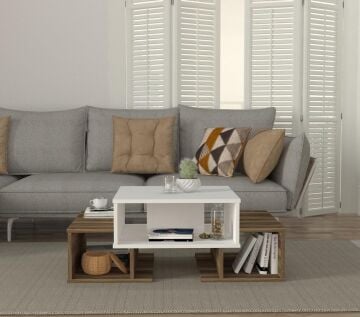 Sarafina Orta Sehpa Beyaz-Ceviz