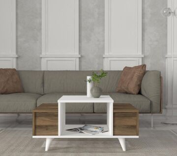 Eriberto Orta Sehpa Beyaz-Ceviz