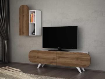 Dekorister Kamelya Tv Ünitesi Beyaz-Ceviz