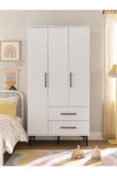 Dorpek Nuna Gardırop 3 Kapaklı 2 Çekmeceli – 180x90 cm Genç ve Yatak Odası Dolabı