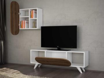 Dekorister Papatya Tv Ünitesi Beyaz-Ceviz