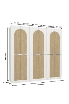 Dorpek Poy 6 Kapaklı Gardırop - 182 cm Y, 184 cm G - Genç Odası ve Yatak Odası Gardırop