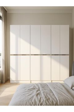 Dorpek Lias 6 Kapaklı Gardırop - 182 cm Y, 184 cm G - Genç Odası ve Yatak Odası Gardırop