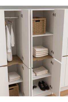 Dorpek Lias 6 Kapaklı Gardırop - 182 cm Y, 184 cm G - Genç Odası ve Yatak Odası Gardırop