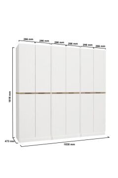 12 Kapaklı Gardırop - 182 cm Y, 184 cm G - Genç Odası ve Yatak Odası Gardırop | Lias