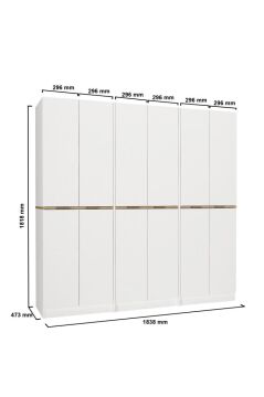 12 Kapaklı Gardırop - 182 cm Y, 184 cm G - Genç Odası ve Yatak Odası Gardırop | Lias