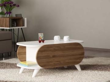 Dekorister Orkide Orta Sehpa Beyaz-Ceviz