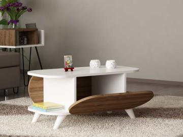 Dekorister Orkide Orta Sehpa Beyaz-Ceviz