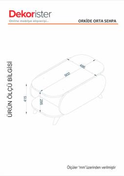 Dekorister Orkide Orta Sehpa Beyaz-Ceviz