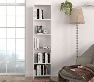 Cansu D 5 Raflı Kitaplık Beyaz