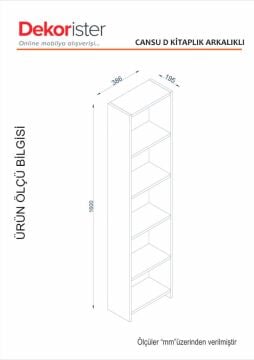 Cansu D 5 Raflı Kitaplık Beyaz
