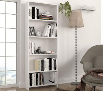 Cansu G 5 Raflı  Kitaplık Beyaz