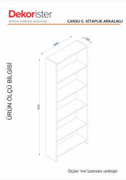 Cansu G 5 Raflı  Kitaplık Beyaz