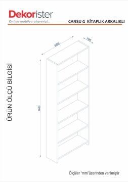 Cansu G 5 Raflı  Kitaplık Beyaz