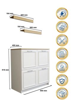 Dorpek Nifida Çok Amaçlı Dolap Kiler Dolabı Raflı Kahve Köşesi Beyaz - Rota