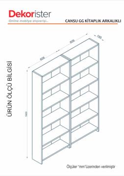 Dekorister Cansu GG 5 Raflı Kitaplık Beyaz