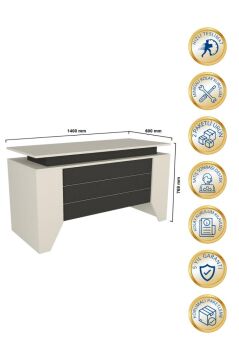 Dorpek Remida Ofis Masası Çalışma Masası Kumtaşı - Antrasit