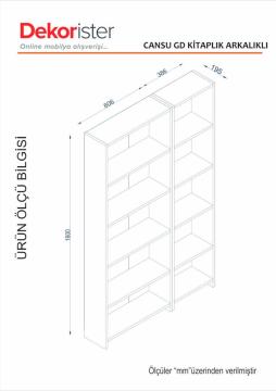 Dekorister Cansu GD 5 Raflı Kitaplık Beyaz