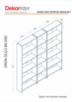 Dekorister Cansu GDG 5 Raflı Kitaplık Beyaz