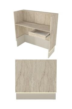 Rissa Ledli Karşılama Bankosu 110cm Kasa Resepsiyon Masası Ofis Bankosu