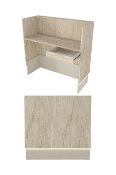 Ledli Karşılama Bankosu 110cm Kasa Resepsiyon Masası Ofis Bankosu | Rissa