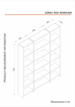 Dekorister Göksu DGD 5 Raflı Kitaplık Beyaz