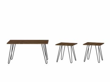 Dekorister Seren 3 lü Konsept Demir Ayaklı Orta Sehpa Ceviz