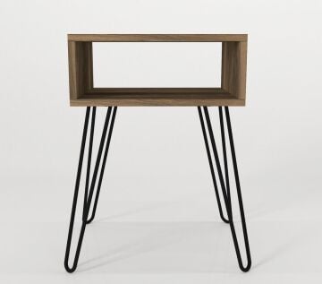 Tuana Metal Ayaklı Yan Sehpa Ceviz