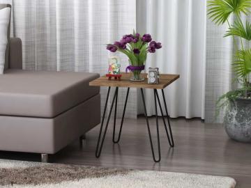 Dekorister Helen Metal Ayaklı Yan Sehpa Ceviz