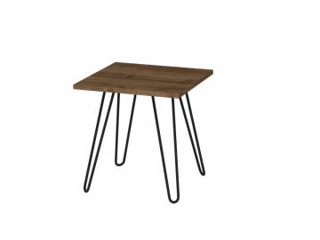 Dekorister Helen Metal Ayaklı Yan Sehpa Ceviz